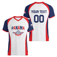 Custom Panama 2026 World Football Women V-Neck T-Shirt Los Canaleros Go