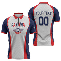 Custom Panama 2026 World Football Zipper Polo Shirt Los Canaleros Go