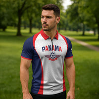 Custom Panama 2026 World Football Zipper Polo Shirt Los Canaleros Go