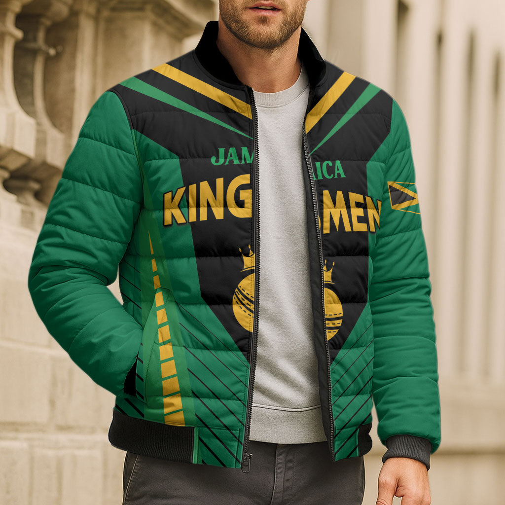 Custom Jamaica 2026 Cricket Kingsmen Bomber Puffer Jacket We Are Tallawah
