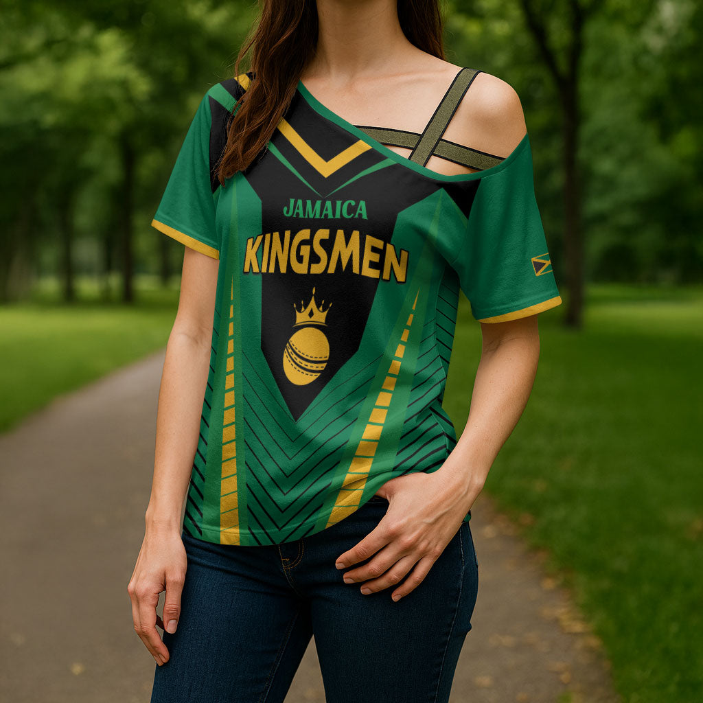 Custom Jamaica 2026 Cricket Kingsmen Cross Shoulder Shirt We Are Tallawah