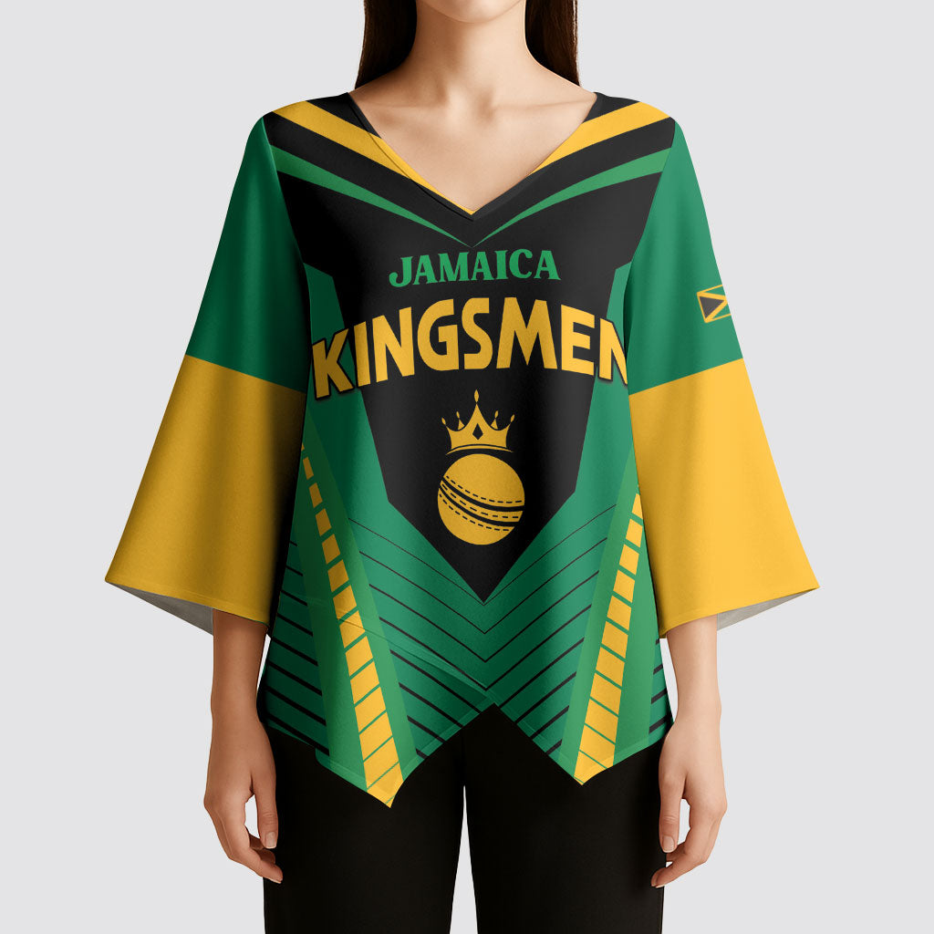 Custom Jamaica 2026 Cricket Kingsmen Kimono Sleeve Blouse We Are Tallawah