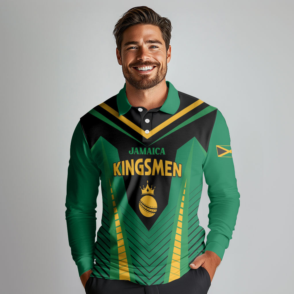 Custom Jamaica 2026 Cricket Kingsmen Long Sleeve Polo Shirt We Are Tallawah