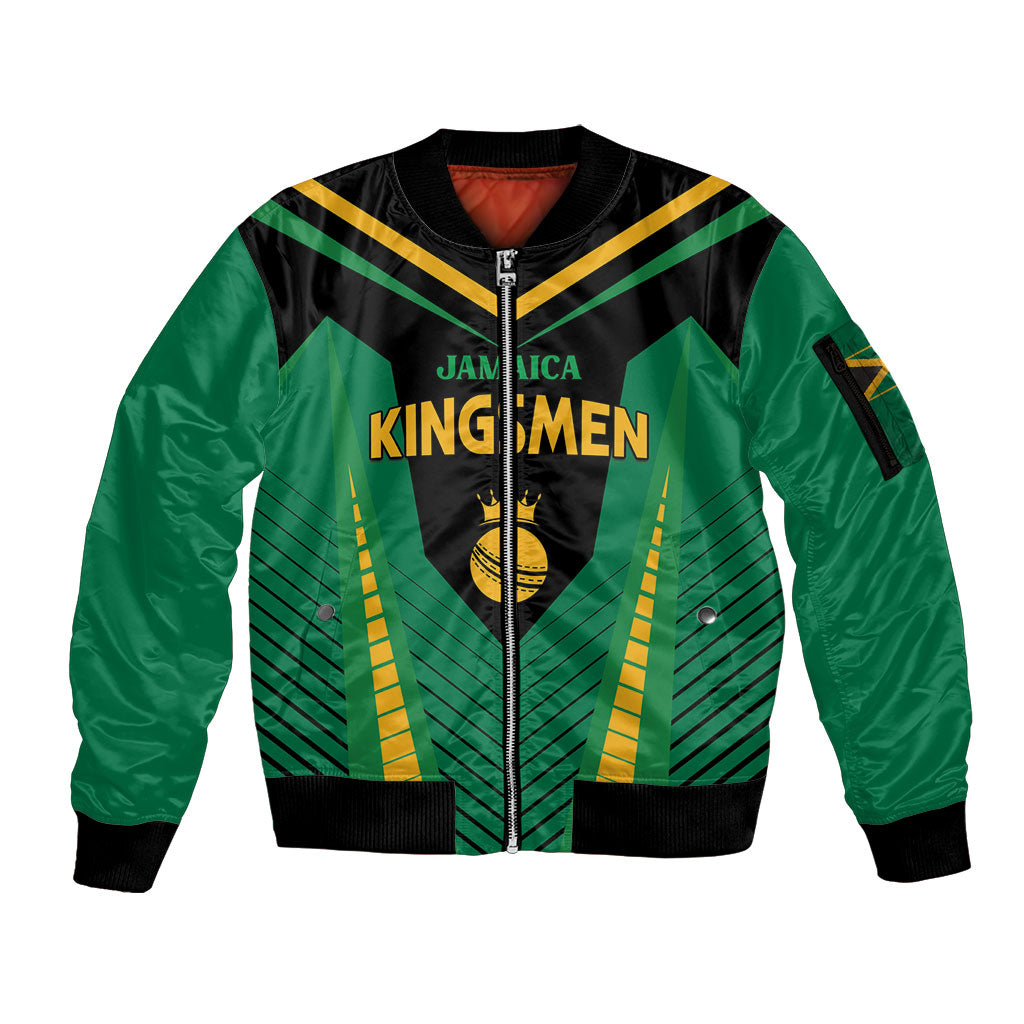 Custom Jamaica 2026 Cricket Kingsmen Sleeve Zip Bomber Jacket We Are Tallawah