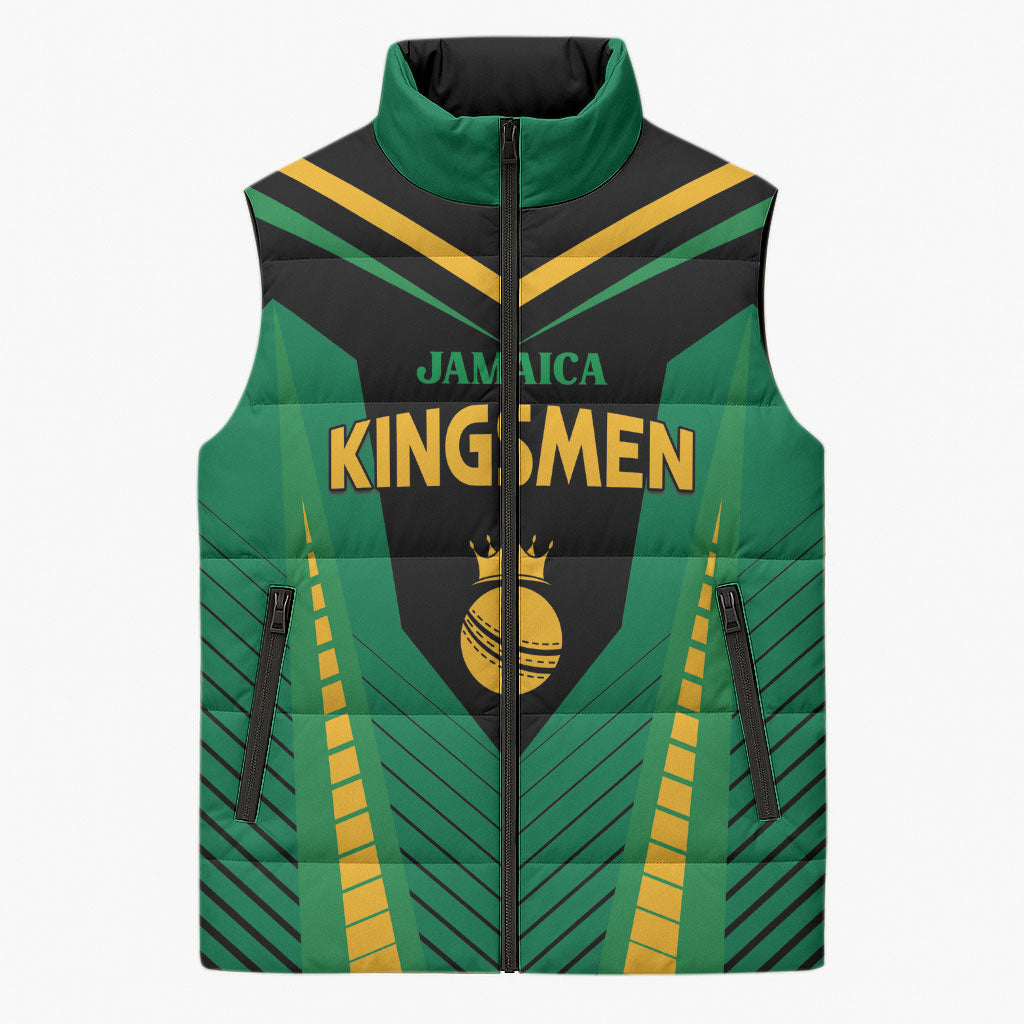 Custom Jamaica 2026 Cricket Kingsmen Sleeveless Puffer Jacket We Are Tallawah