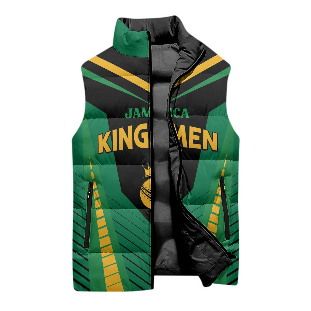 Custom Jamaica 2026 Cricket Kingsmen Sleeveless Puffer Jacket We Are Tallawah