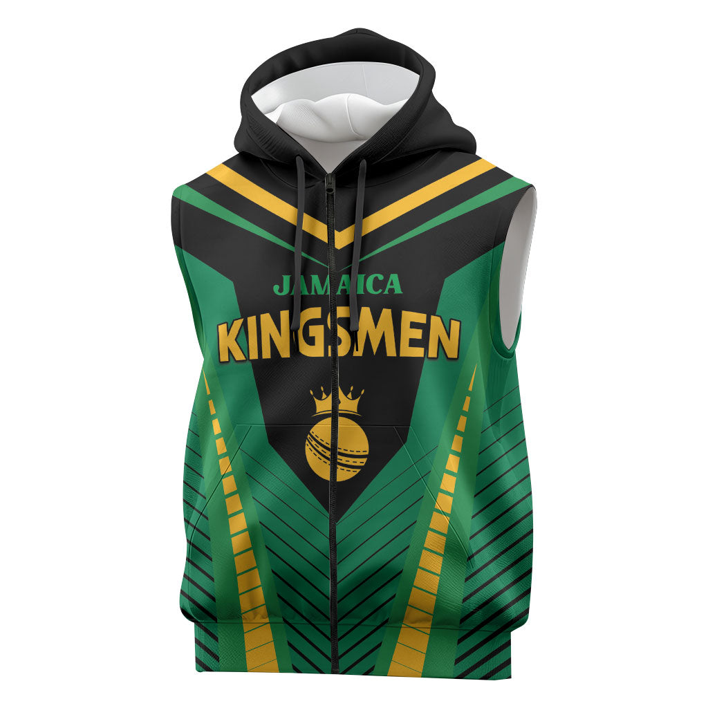 Custom Jamaica 2026 Cricket Kingsmen Sleeveless Zip Hoodie We Are Tallawah