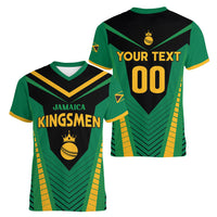Custom Jamaica 2026 Cricket Kingsmen Women V-Neck T-Shirt We Are Tallawah