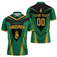 Custom Jamaica 2026 Cricket Kingsmen Zipper Polo Shirt We Are Tallawah