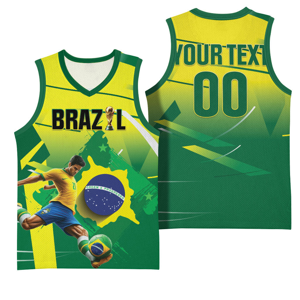 Custom Brazil 2026 World Football Basketball Jersey Selecao Champions