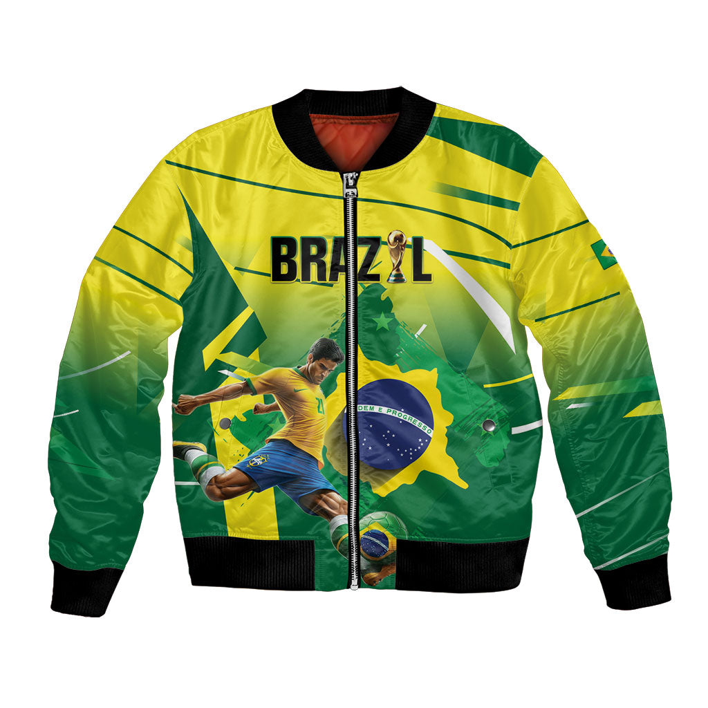 Custom Brazil 2026 World Football Bomber Jacket Selecao Champions