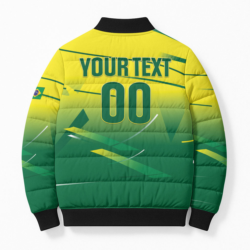 Custom Brazil 2026 World Football Bomber Puffer Jacket Selecao Champions