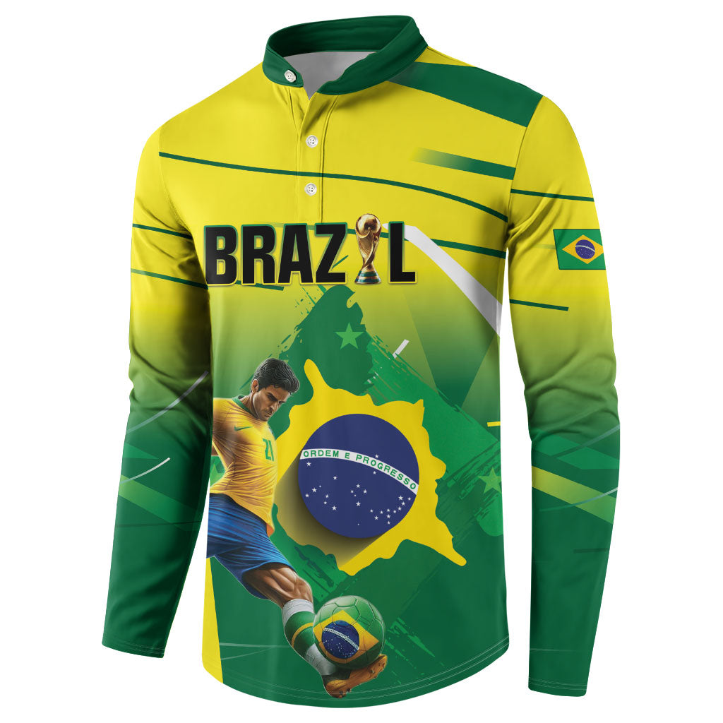 Custom Brazil 2026 World Football Button Sweatshirt Selecao Champions
