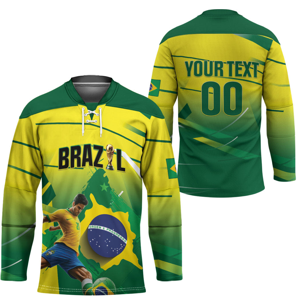 Custom Brazil 2026 World Football Hockey Jersey Selecao Champions