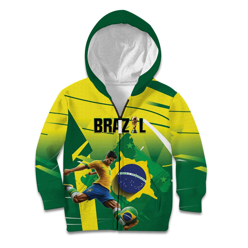 Custom Brazil 2026 World Football Kid Hoodie Selecao Champions