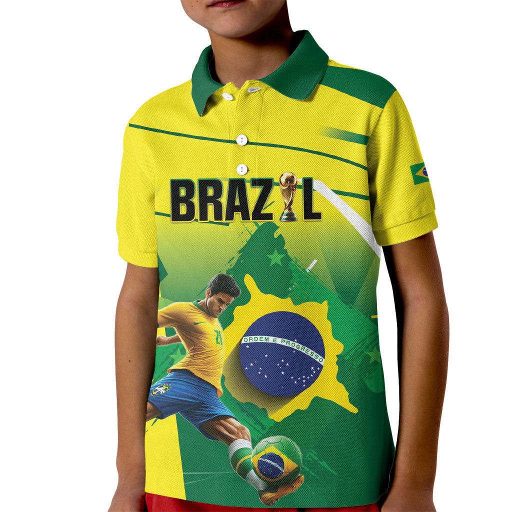 Custom Brazil 2026 World Football Kid Polo Shirt Selecao Champions