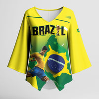Custom Brazil 2026 World Football Kimono Sleeve Blouse Selecao Champions
