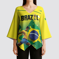 Custom Brazil 2026 World Football Kimono Sleeve Blouse Selecao Champions