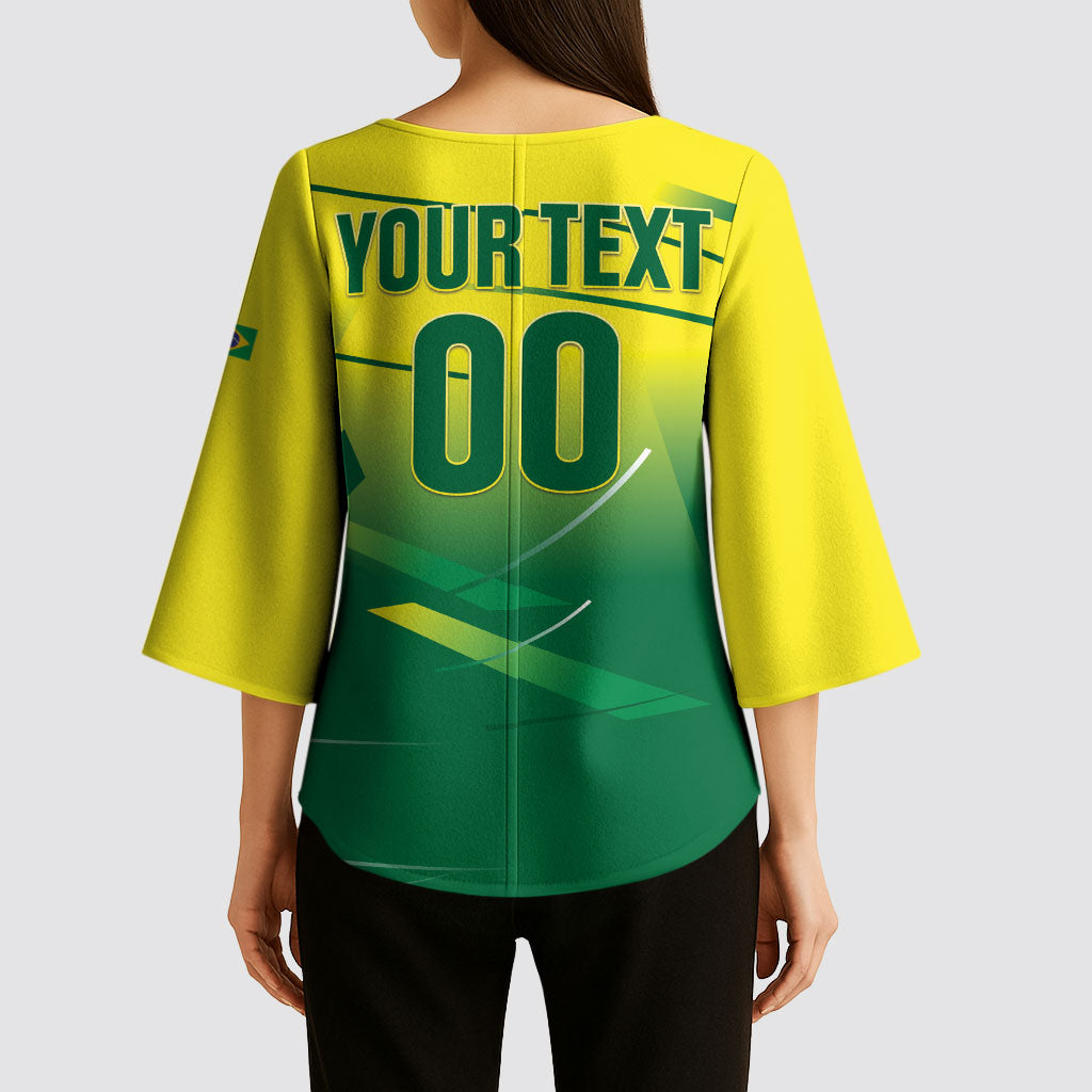 Custom Brazil 2026 World Football Kimono Sleeve Blouse Selecao Champions