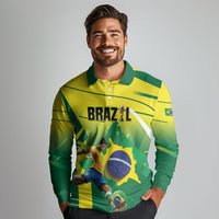 Custom Brazil 2026 World Football Long Sleeve Polo Shirt Selecao Champions