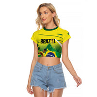 Custom Brazil 2026 World Football Raglan Cropped T Shirt Selecao Champions