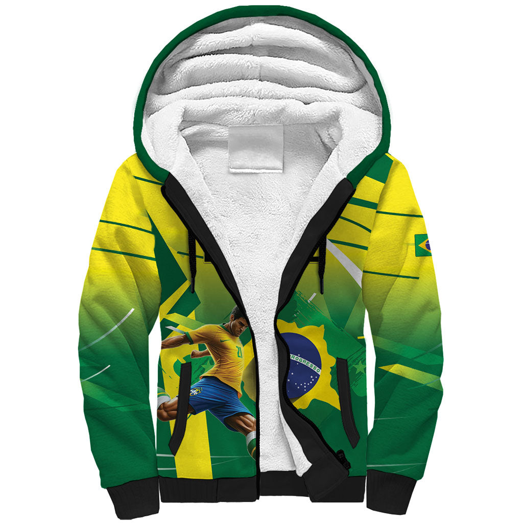 Custom Brazil 2026 World Football Sherpa Hoodie Selecao Champions