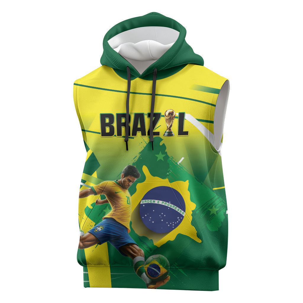 Custom Brazil 2026 World Football Sleeveless Hoodie Selecao Champions