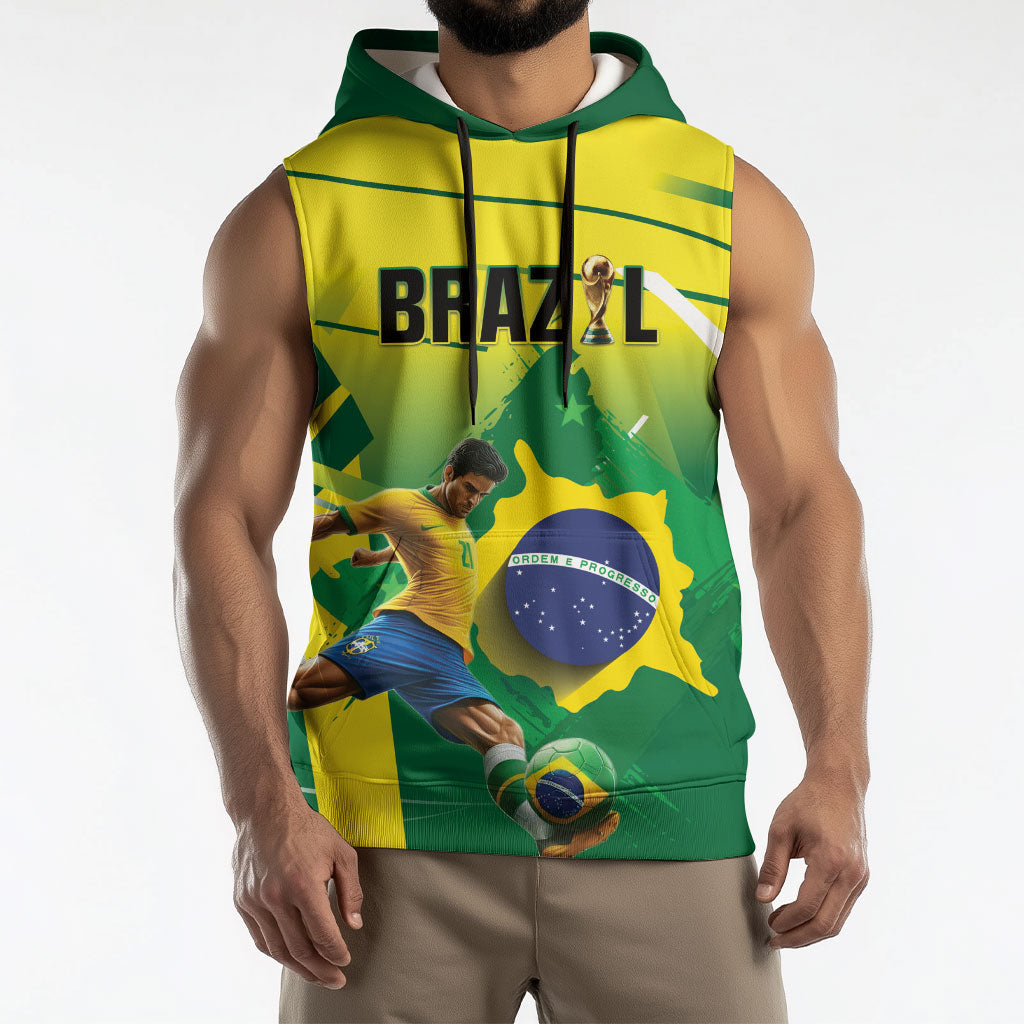 Custom Brazil 2026 World Football Sleeveless Hoodie Selecao Champions