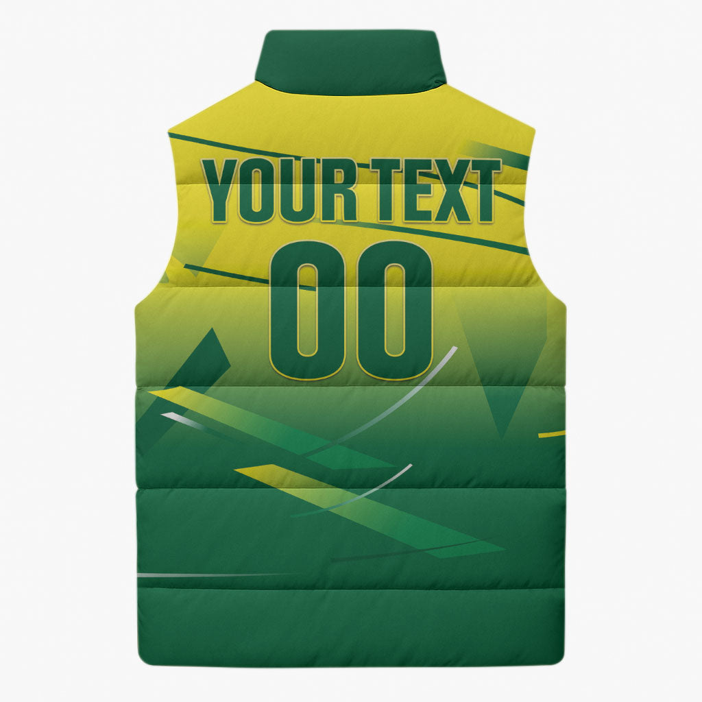 Custom Brazil 2026 World Football Sleeveless Puffer Jacket Selecao Champions