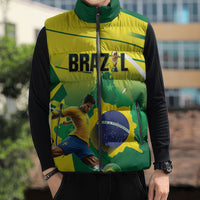 Custom Brazil 2026 World Football Sleeveless Puffer Jacket Selecao Champions
