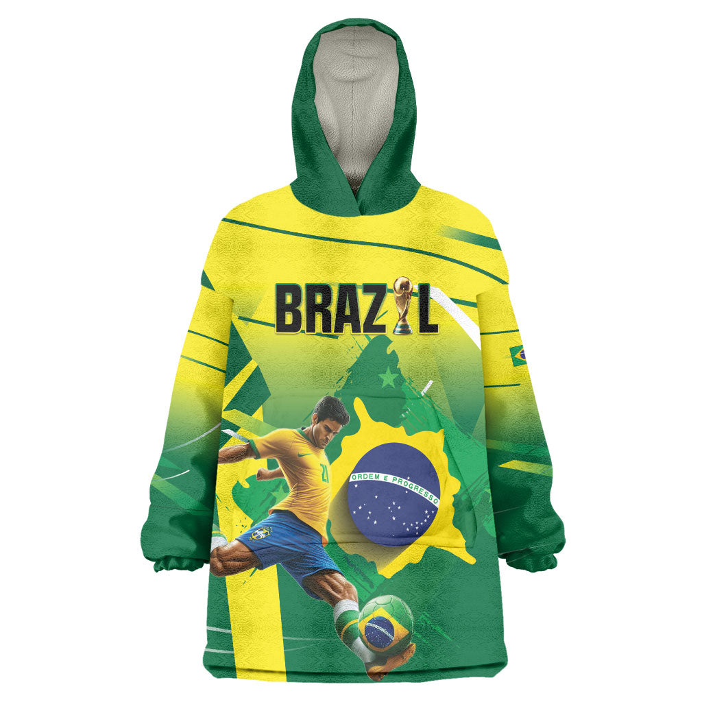 Custom Brazil 2026 World Football Wearable Blanket Hoodie Selecao Champions