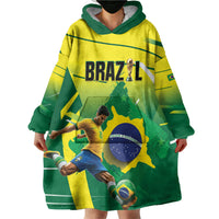 Custom Brazil 2026 World Football Wearable Blanket Hoodie Selecao Champions