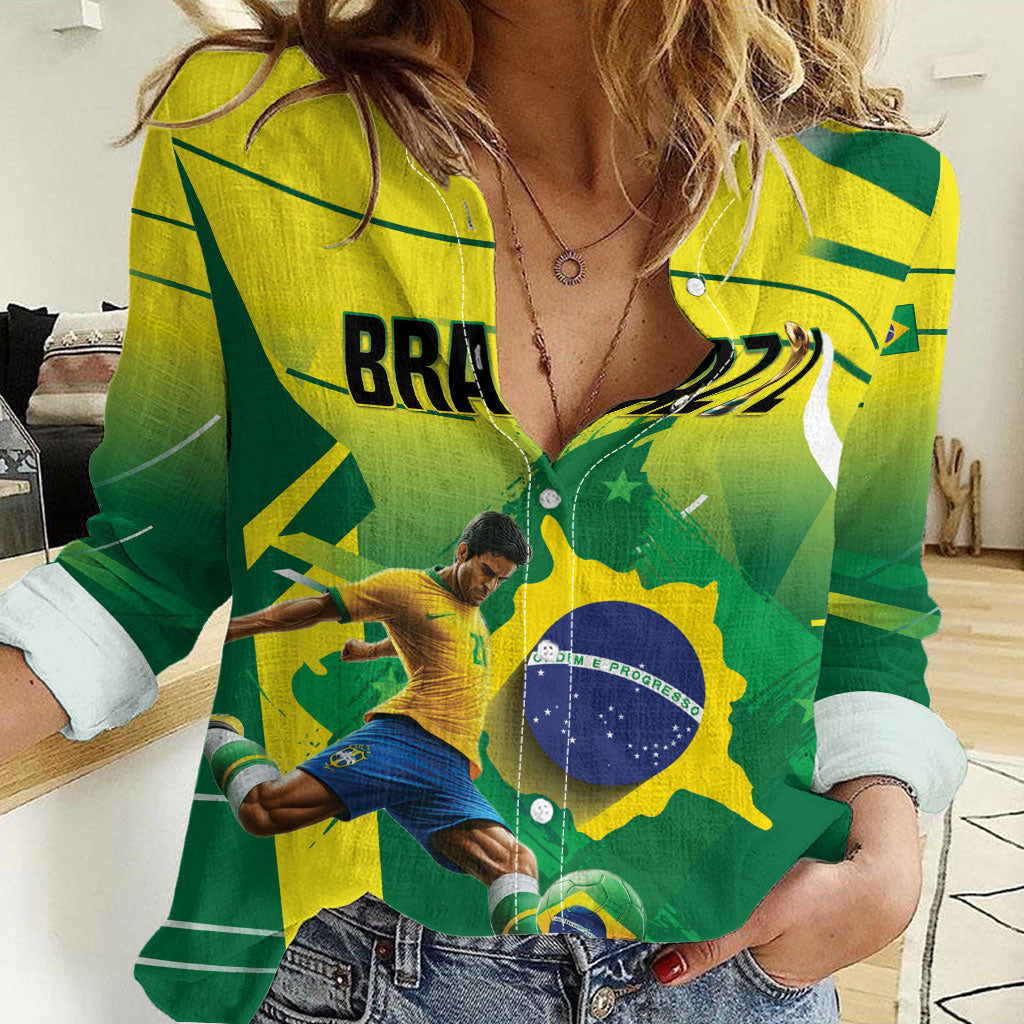 Custom Brazil 2026 World Football Women Casual Shirt Selecao Champions