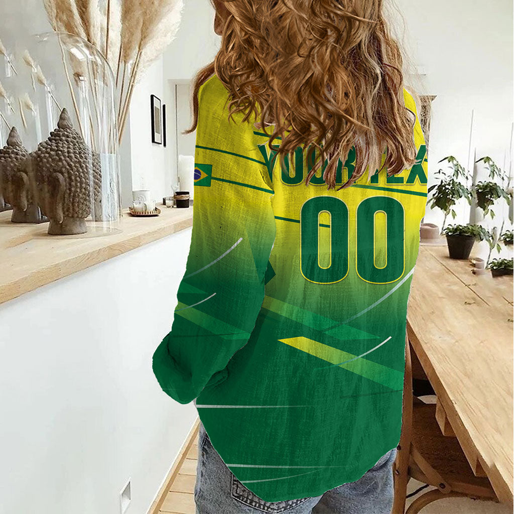 Custom Brazil 2026 World Football Women Casual Shirt Selecao Champions