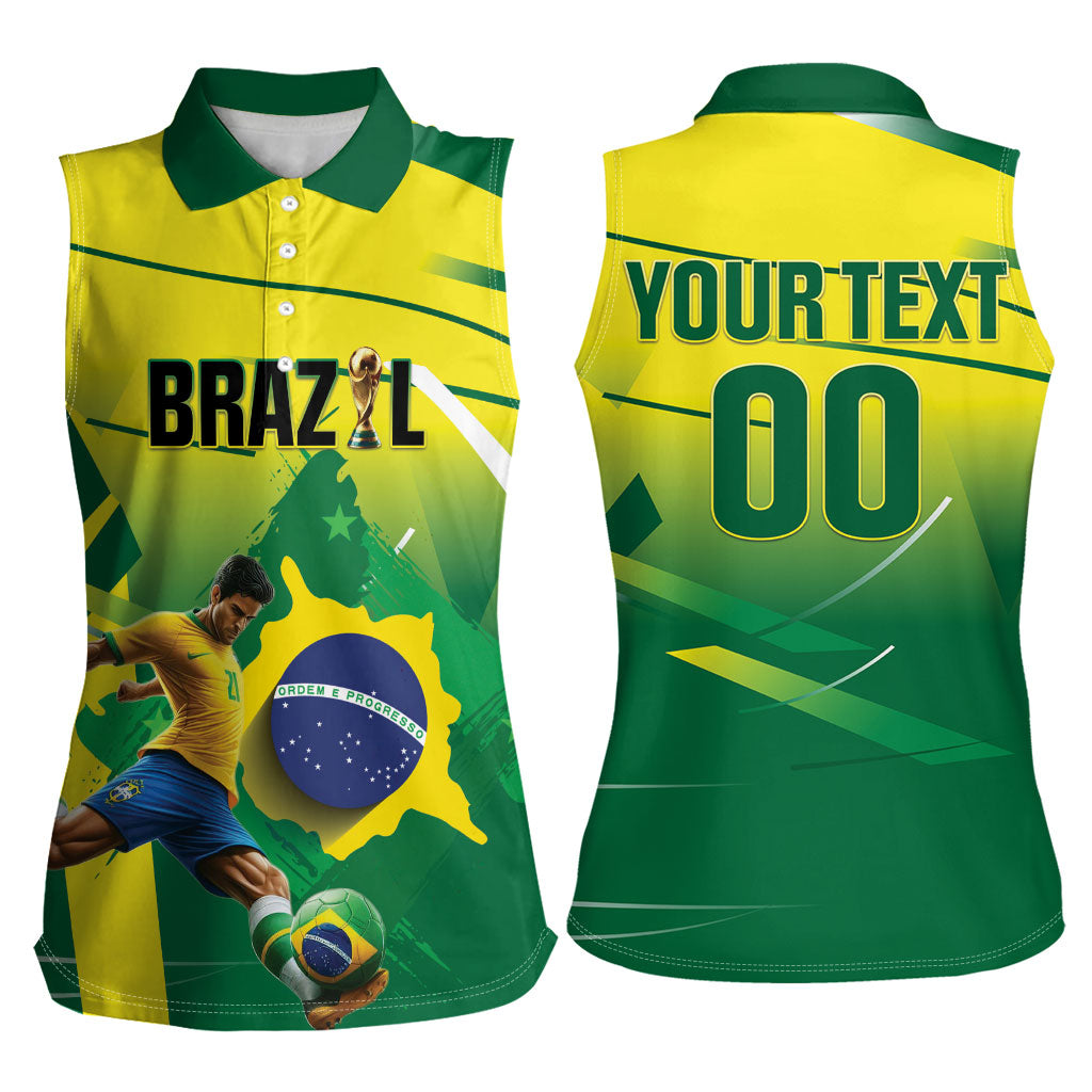 Custom Brazil 2026 World Football Women Sleeveless Polo Shirt Selecao Champions