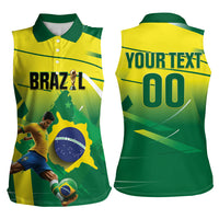 Custom Brazil 2026 World Football Women Sleeveless Polo Shirt Selecao Champions
