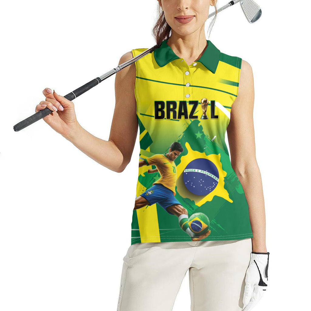 Custom Brazil 2026 World Football Women Sleeveless Polo Shirt Selecao Champions