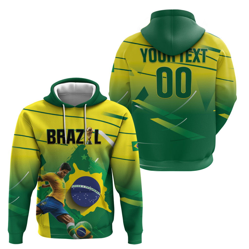Custom Brazil 2026 World Football Zip Hoodie Selecao Champions