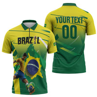 Custom Brazil 2026 World Football Zipper Polo Shirt Selecao Champions