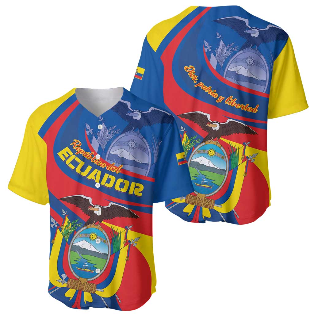 Ecuador Independence Day Baseball Jersey Dios patria y libertad - Wonder Print Shop