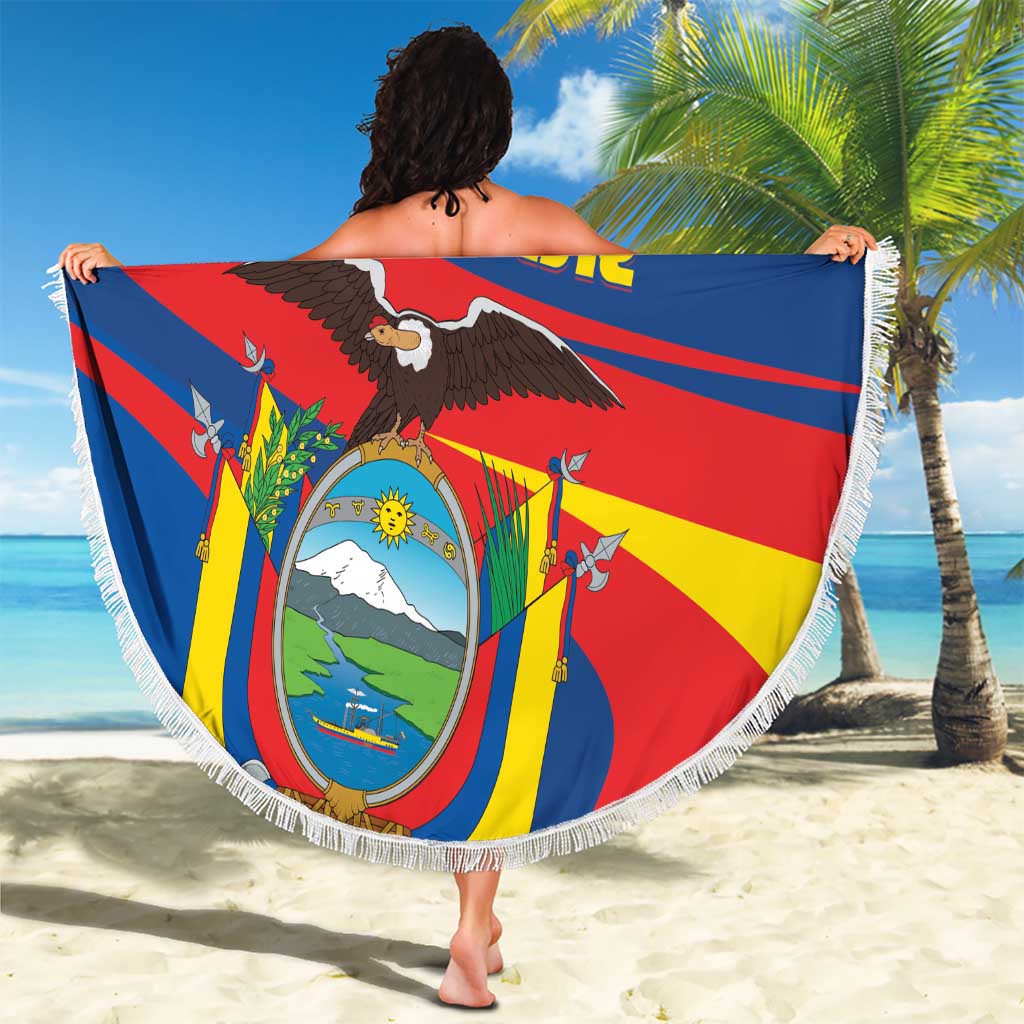 Ecuador Independence Day Beach Blanket Dios patria y libertad - Wonder Print Shop