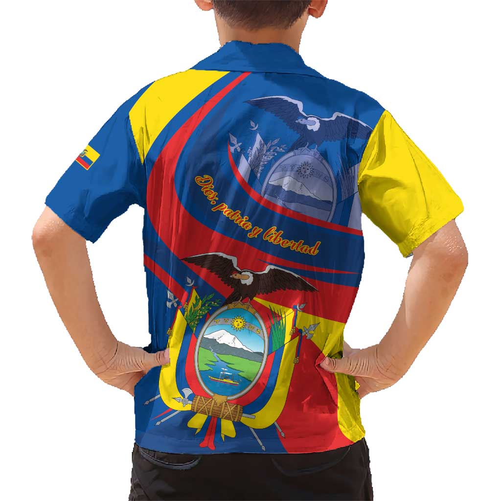 Ecuador Independence Day Kid Hawaiian Shirt Dios patria y libertad - Wonder Print Shop
