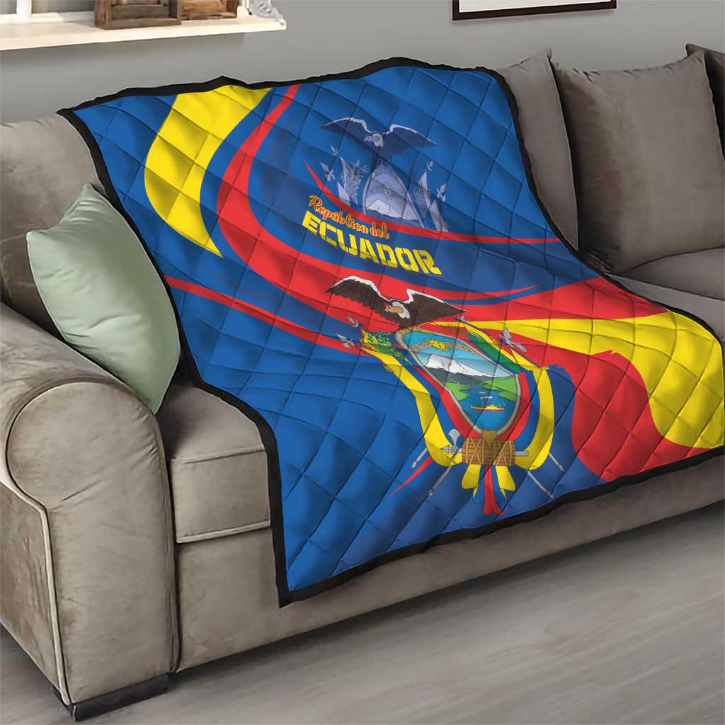 Ecuador Independence Day Quilt Dios patria y libertad - Wonder Print Shop