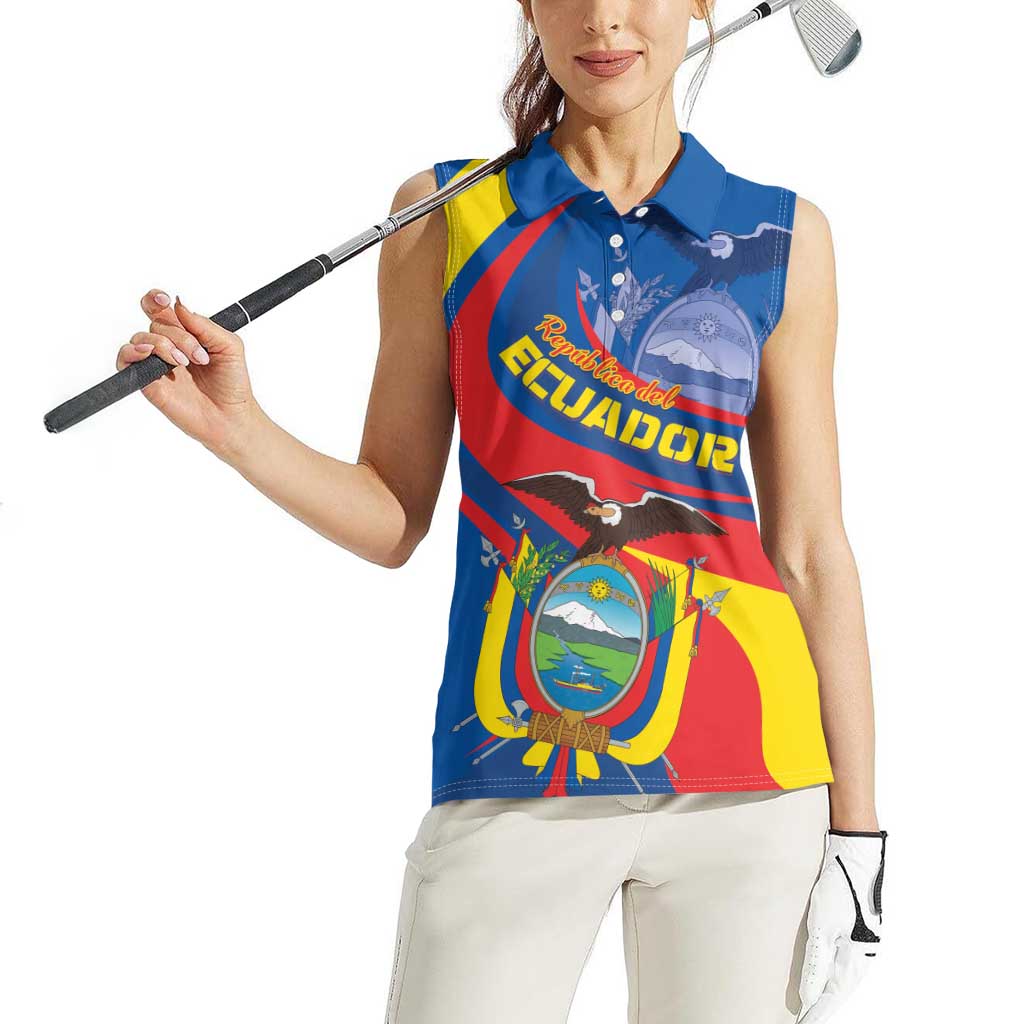 Ecuador Independence Day Women Sleeveless Polo Shirt Dios patria y libertad - Wonder Print Shop