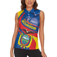 Ecuador Independence Day Women Sleeveless Polo Shirt Dios patria y libertad - Wonder Print Shop