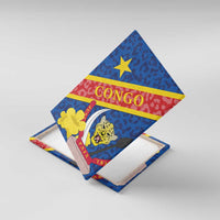 Congo DR Canvas Wall Art Coat Of Arms Leopard Pattern - Wonder Print Shop