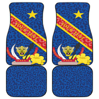 Congo DR Car Mats Coat Of Arms Leopard Pattern - Wonder Print Shop