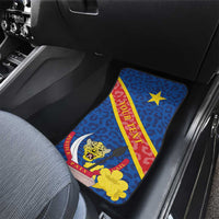 Congo DR Car Mats Coat Of Arms Leopard Pattern - Wonder Print Shop