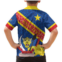 Congo DR Family Matching Mermaid Dress and Hawaiian Shirt Coat Of Arms Leopard Pattern - Wonder Print Shop