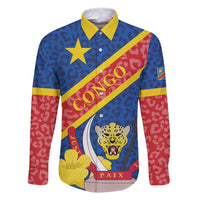 Congo DR Family Matching Mermaid Dress and Hawaiian Shirt Coat Of Arms Leopard Pattern - Wonder Print Shop